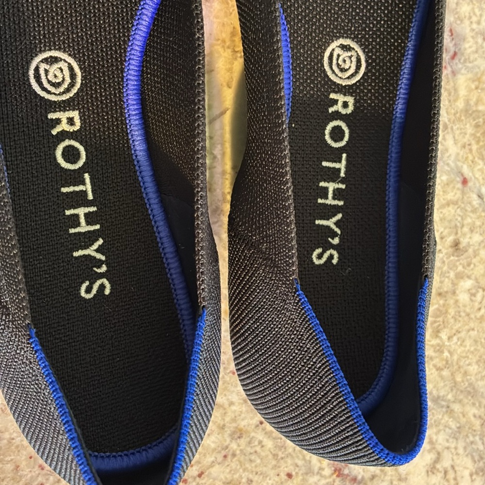 Rothy's Black Flats with Blue Accents. New without tags - Picture 14 of 16